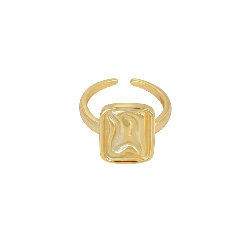 

Daidan Rectangle Minimal Gold Irregular 18K Gold Plated Geometric Adjustable Silver Rings