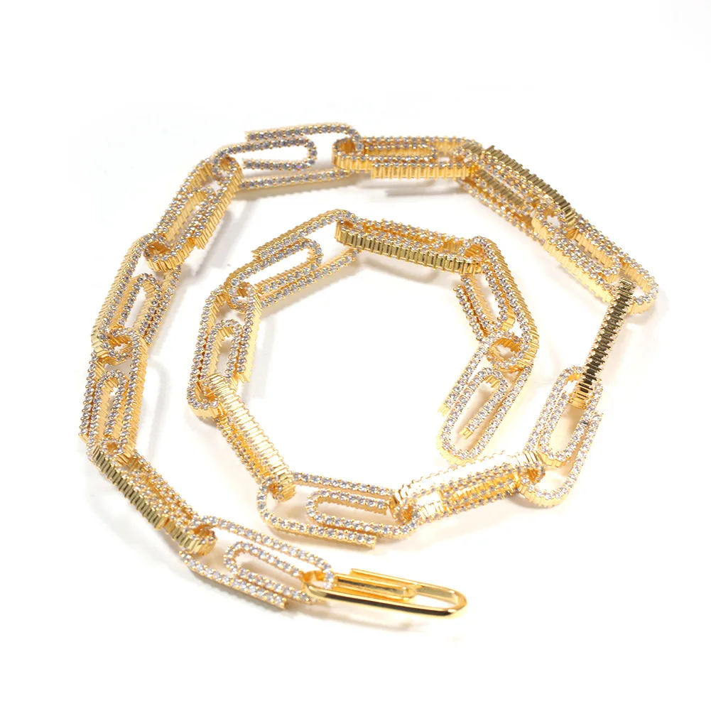 

New design gold silver paper clip chain necklace gold bracelet women islamic jewelry