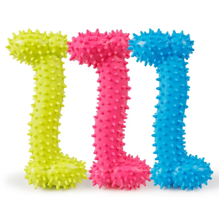 

High Quality Bite Resistant Teeth Cleaning Rubber Chew Dog Pet Toy, Green/blue/pink
