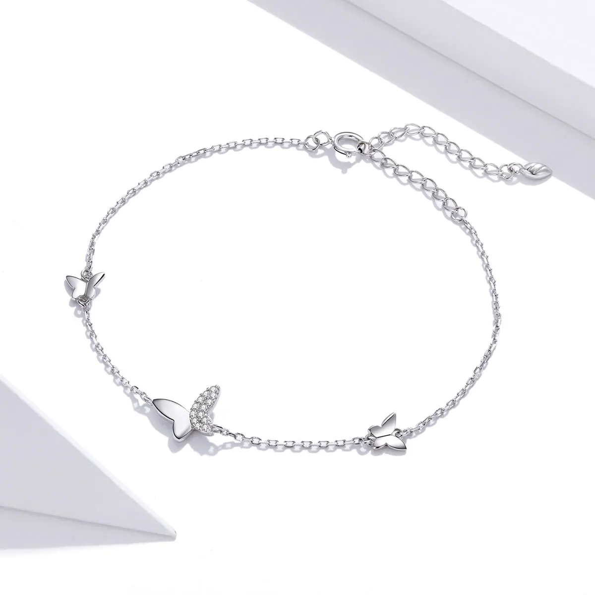 

2020 New Stylish Simplicity Accessories Women Butterflies 925 Silver Link Bracelet