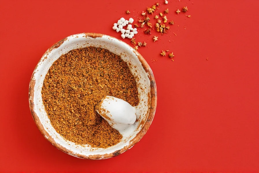 Five different brands of tandoori spice mix displayed side by side