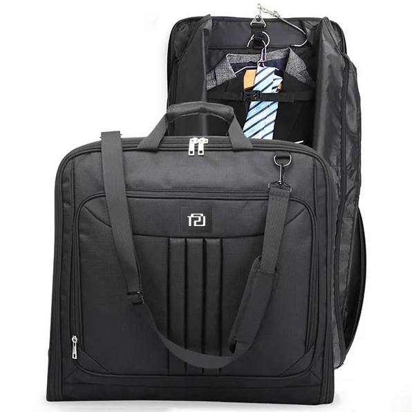 

Customize Waterproof Oxford Black Garment Bag Foldable 2 in 1 Business Men Suit travel bag Carry-on Duffel Bags