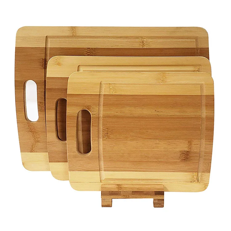 

Classic 3 Piece Set Green 100% Degradable Multifunction Bulk Large Bamboo Cutting Board Set with Handle