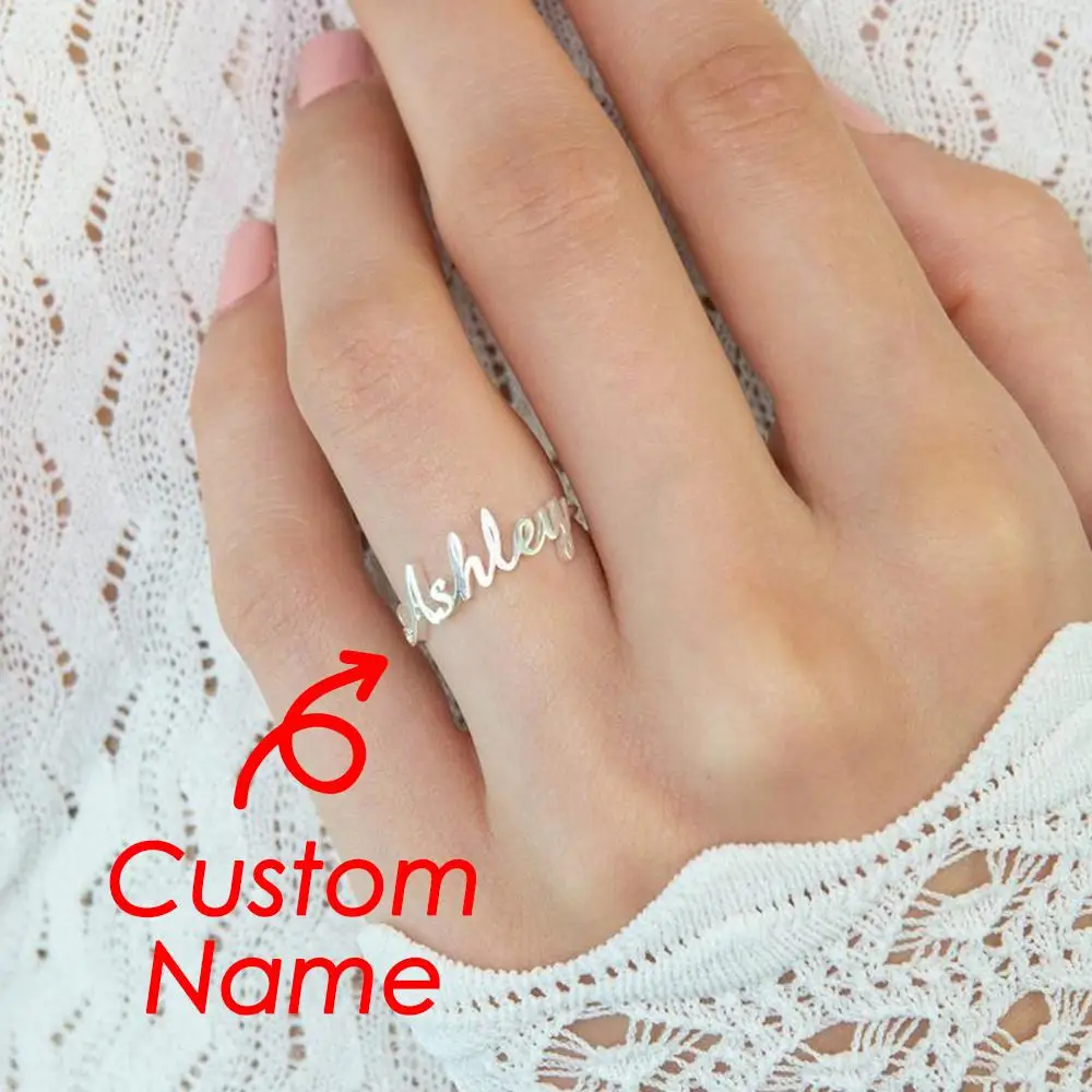 

New Arrival Hot Sale Stainless Steel Personalized Name Letter Ring Jewelry Infinity Customized Name Rings For Women, As the pics