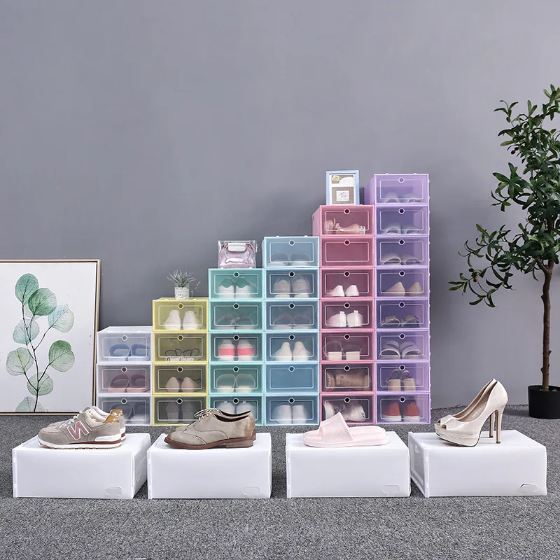 

Wholesale Shoes Storage Organizer Hot Selling Custom Clear Plastic Shoes Boxes Storage For Home, Household Shoes Racks Cabinet, Yellow, green, blue, purple, black, white, pink