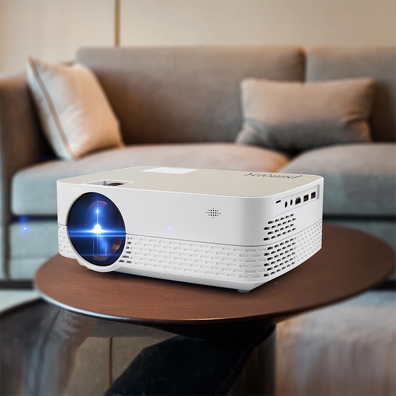 

Home Theater LED LCD Wifi 720P Portable Q5 Projector 6000 Lumens Free delivery 100inch Outdoor portable Projection Screen, White+silver