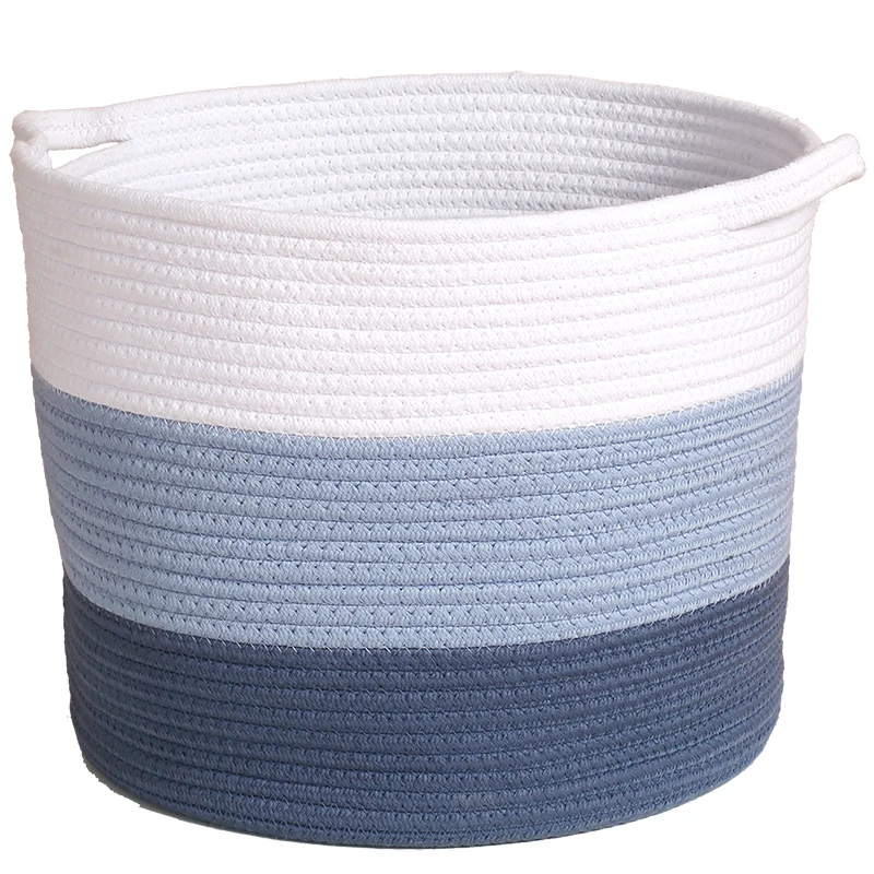 

Hot sale factory direct selling multi-function nice large home storage cotton rope basket, Customized color,