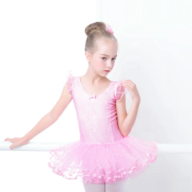 

Baby Girls Lace Ballet Leotard Dress Princess Tutu Skirt, Pink;lavender