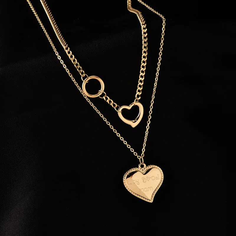 

new statement titanium crystal heart pendent necklace