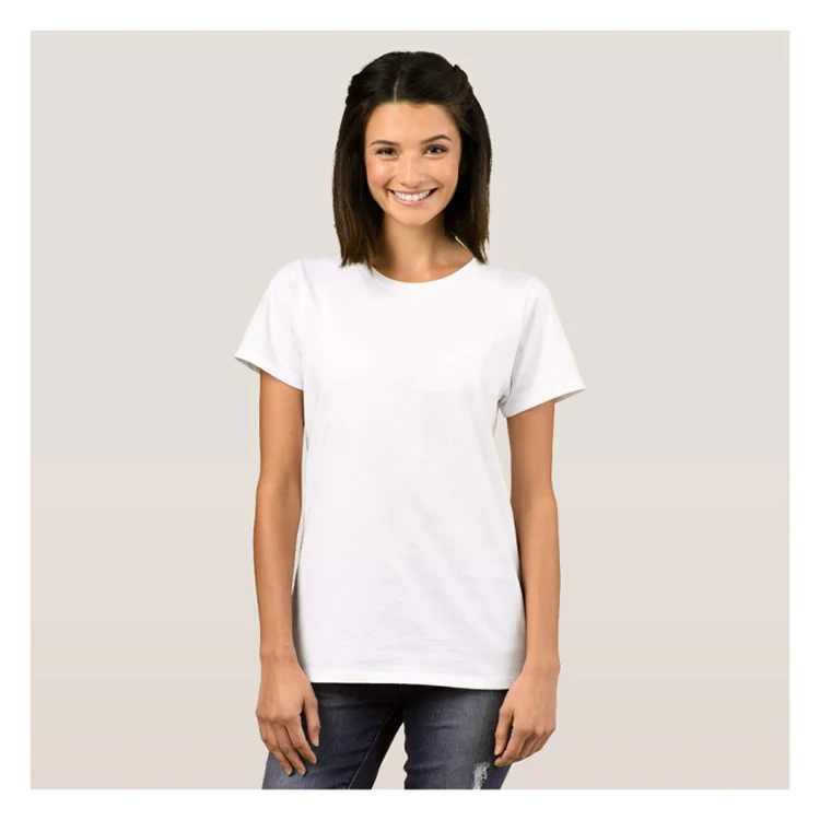 Woman T Shirt Summer 2019 Casual Blank White Tshirt Round Neck Uv ...