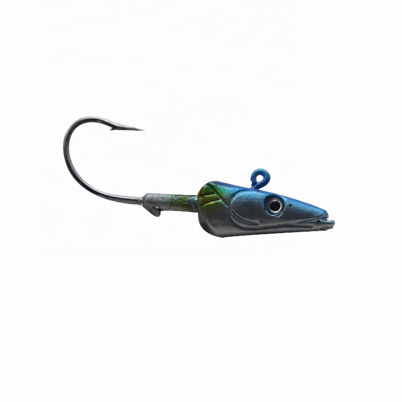 

OEM and on stocks seaside fishing 3D fish eye lead head hook for soft bait jig head lure sharp hook, 10 colors