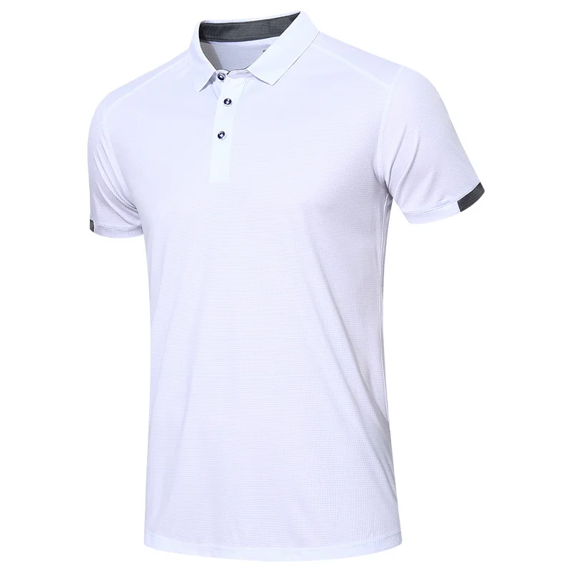 

Summer short Sleeve Polo Shirt men Turn-over Collar fashion casual Slim Breathable Solid Color Business men's polo shirt