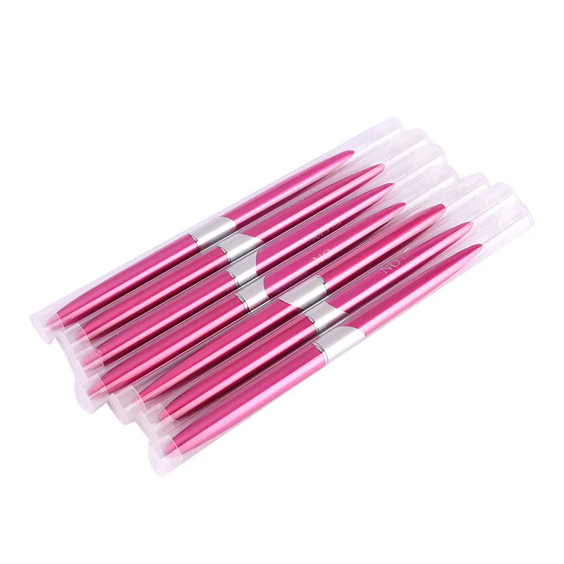 

100% Pure Kolinsky Acrylic Art Nail Brush Pink Brush Set Metal Handle Private Label