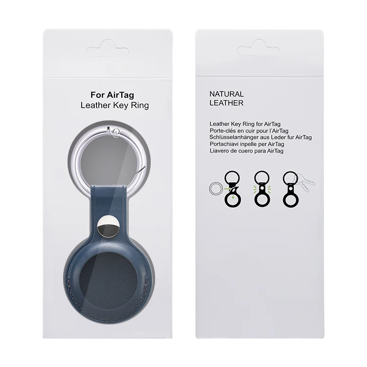 

Detachable Spring Clasp Keyring Holder Anti-Lost GPS Tracker PU Leather Case Airtag Women/Men
