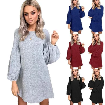 

KJ21 Spring Long Sweater Dress Women Knitted Sweater Autumn Loose Warm Sweaters Ladies Woman Pullover Female Pullovers