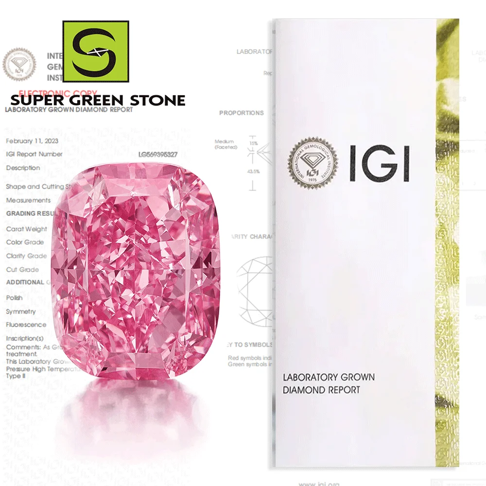 

SuperGS SGSD054 IGI Certified 1.5ct Radiant Gia Princess Cut Rare Fancy Shape Oval Loose Pink Lab Grown Diamond