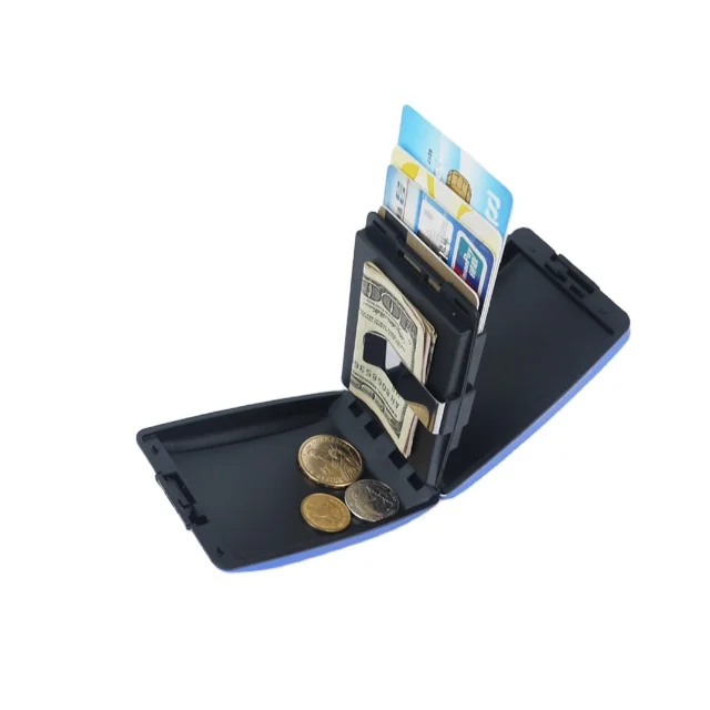 

Multifunctional Aluminium Cardholder RFID Trading Card Holder Wallet for Cash Cards and Coins, Customized color