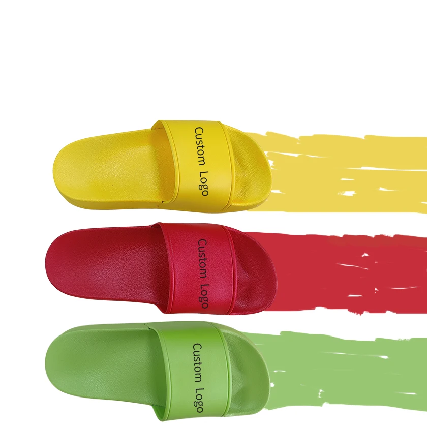 

C&Y Colorful PVC Deodorant Slippers Slide Custom Logo Unisex Beach Summer Flip Flop Men Women Slide Slippers, 10 color, customize