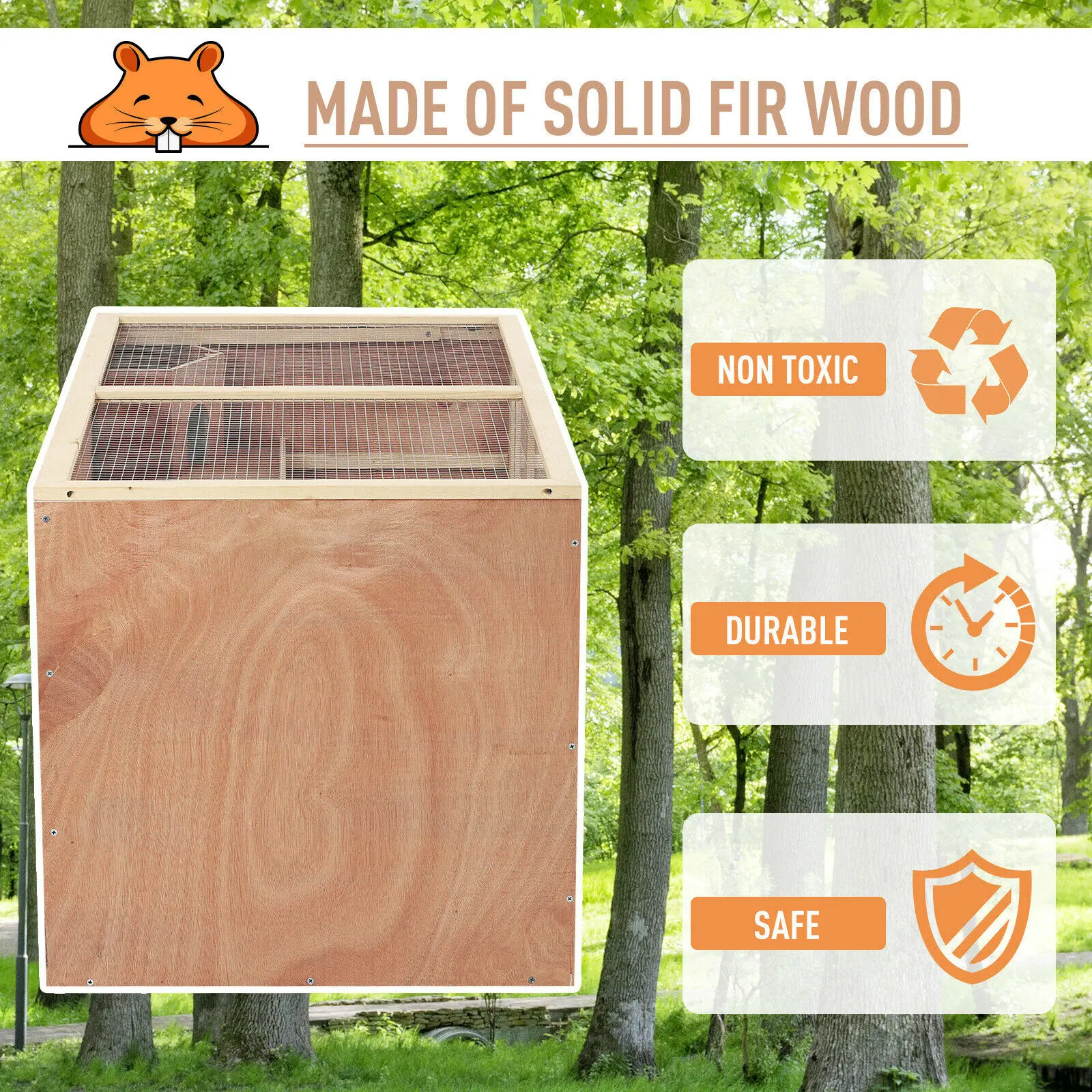 Large Fir Wood Cage Hamster House Small Animals Play House Buy