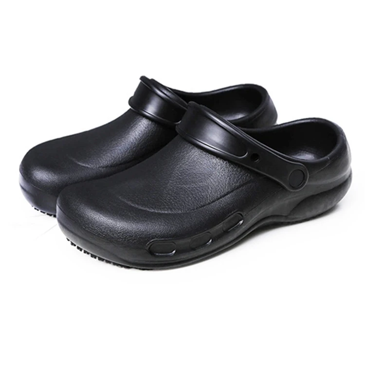 

Hot Selling Slip Resistant Waterproof EVA Black Hospital Doctors Nurse Unisex Work Safety Shoes Wholesale Kitchen Chef Shoes