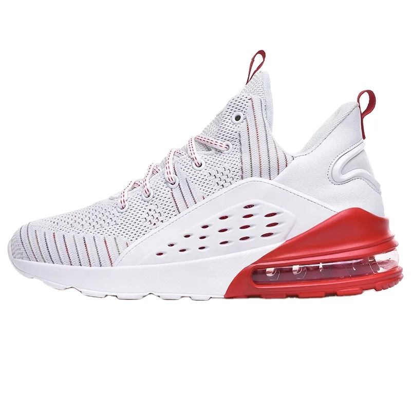 

Hot flying woven men's sneakers air air cushion casual absorbing running shoes, Black