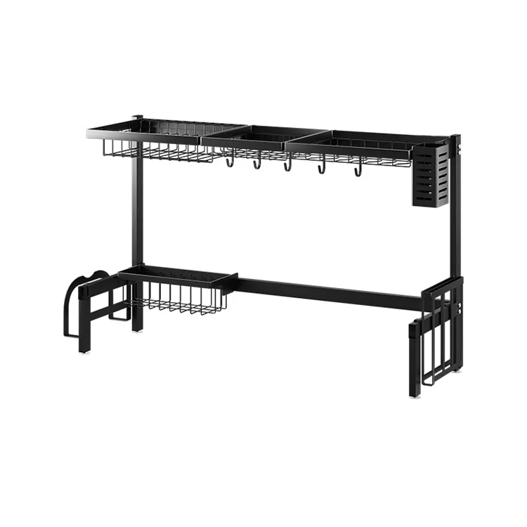 

Home Accessories Storage Holders Racks Kitchen Over Sink Dish Drying Rack, Black