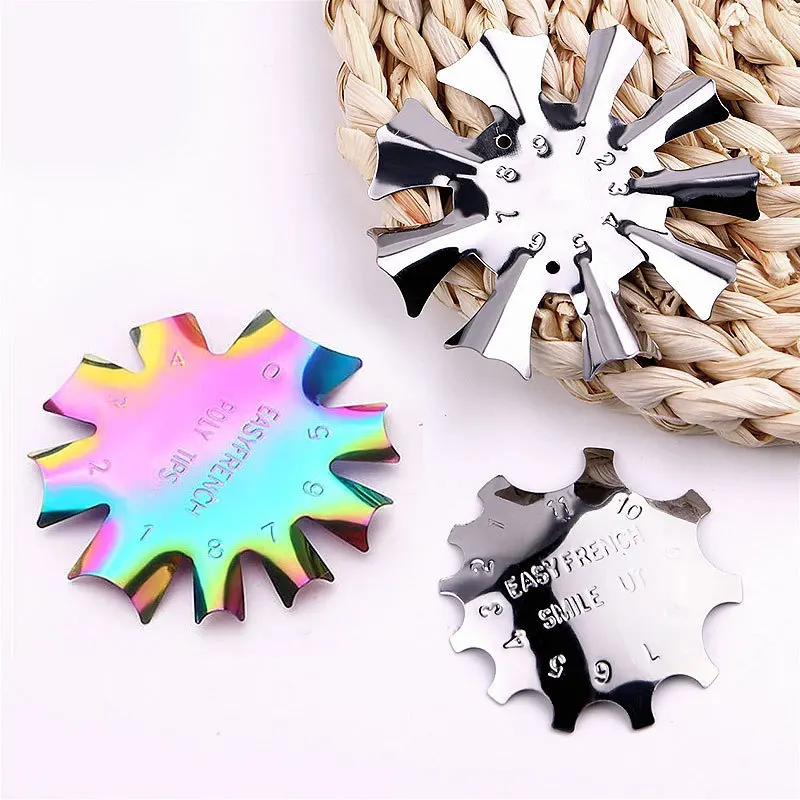 

1Pc Nail Art Cutter French Tip Cutter Smile Cut V Line Almond Shape Tips Manicure Trimmer Nails Cutter Acrylic French Nail, Silver, rainbow, gold