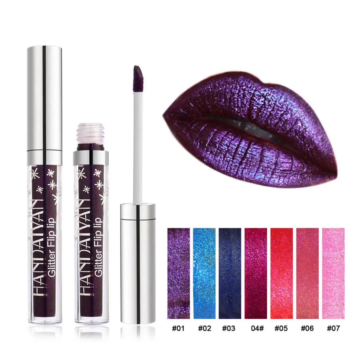 

Lip Glaze Makeup Liquid Lipstick Metallic Diamond Pearly Watery Metal LipGloss Party Radiant Pearlescent