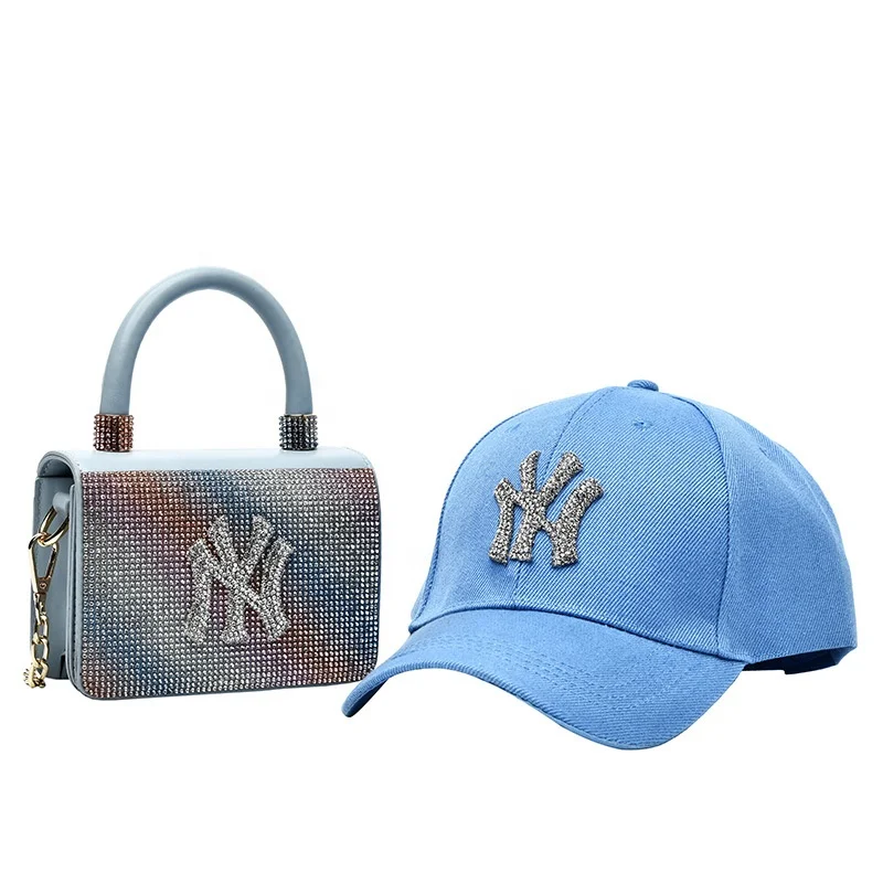 

2021 Summer PU Leather Sequin Two Pieces Bags Ladies Cape and Handbags Trendy Small Purse and Hat Sets Women