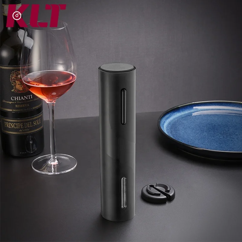 

Custom LOGO wine opener electric wine bottle opener with Micro-USB cable easy to use opener, Black
