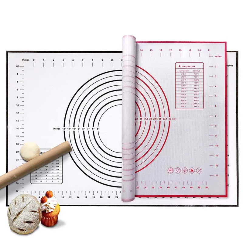 

More Sizes Large Nonslip Non-Stick Silicone Pastry Baking Pad Dough Rolling Mat, Can be customized
