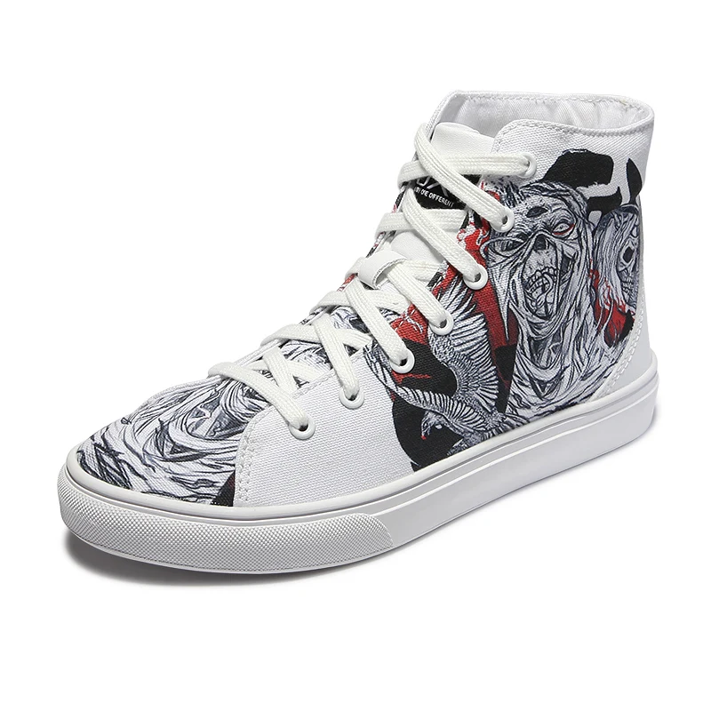 
Men shoes IDX 2020 latest high-quality trend graffiti canvas shoes leisure sports style hip-hop board shoes men 