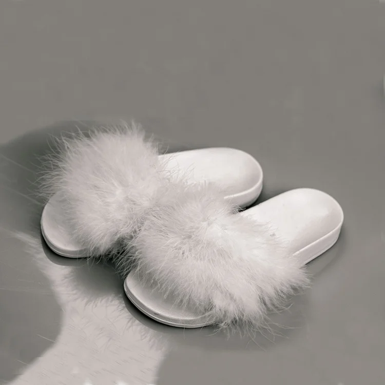 

New Design Spring Summer EVA Wholesale Fur Fuzzy Fluffy Slides Slippers for Women and Ladies, As the customer's request