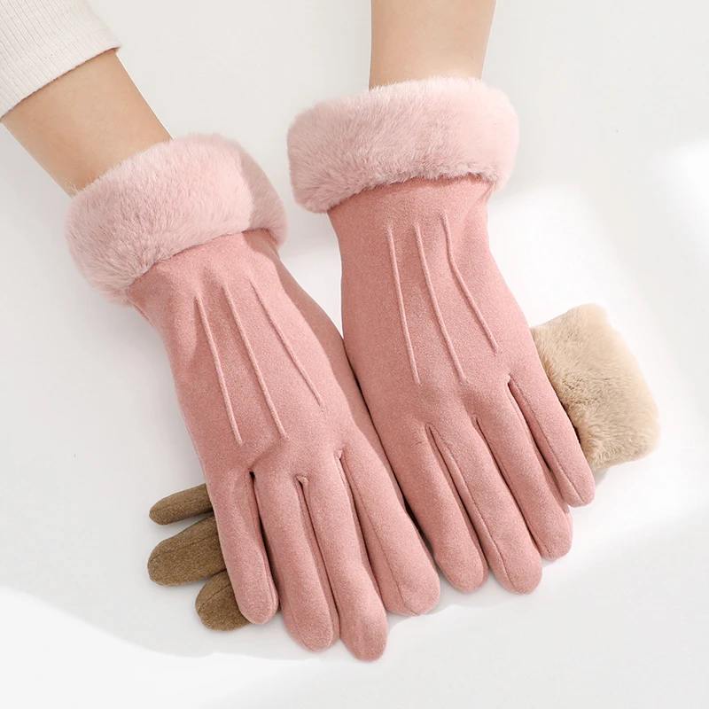Fashion Touch Screen Hand Warm Bike Riding Women Thermal Gloves Winter