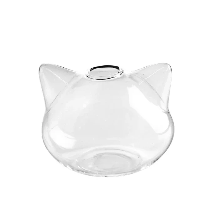 

Wholesale Lovely Cat Shaped Clear Glass Tabletop Flower Vase