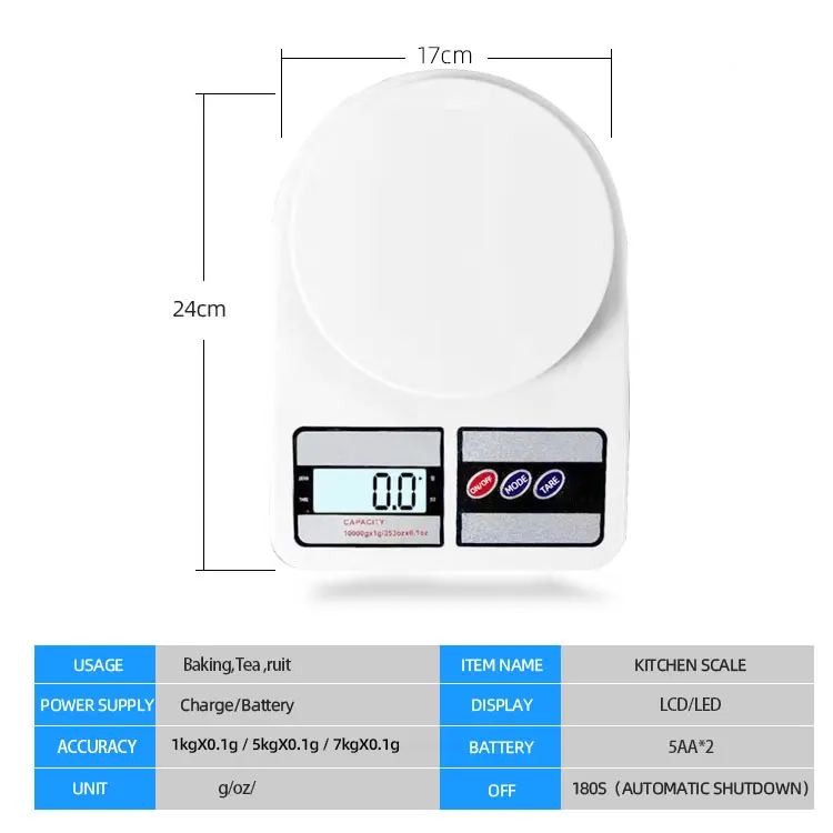 
SF-400 Multifunction Foldable Food Scale Kitchen, OEM Portable Kitchenware Electronic Scale 