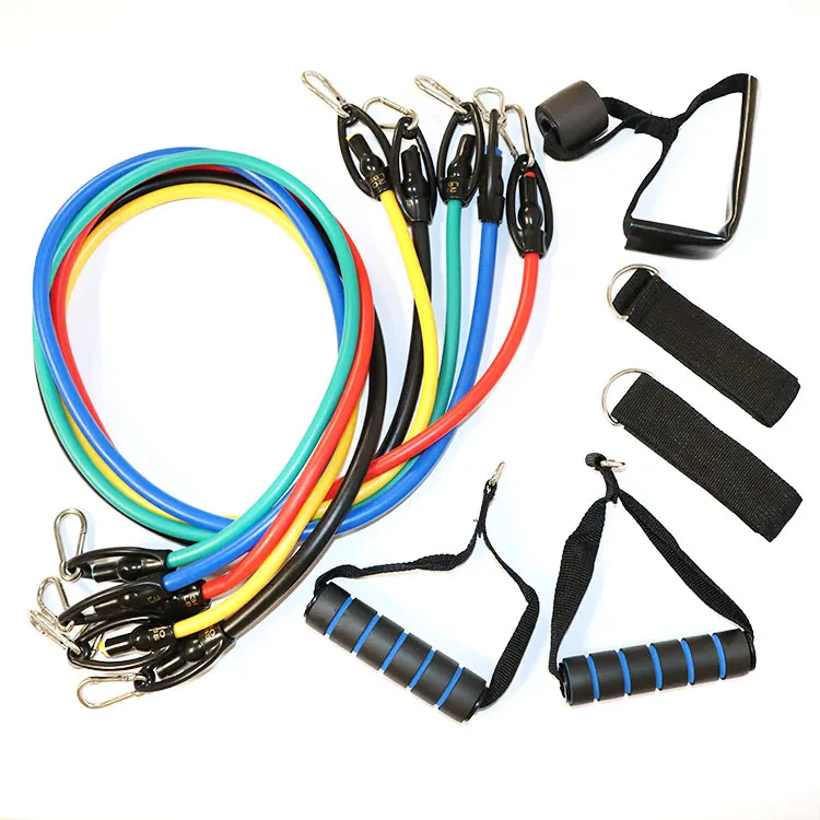 

2021 New Sale Various Color Elastic Workout Resistance Exercise Bands Kit, Black/green/yellow/blue/red