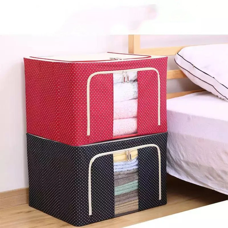 

Factory wholesale 24L steel frame storage box Oxford cloth quilt storage bag foldable clothing storage box