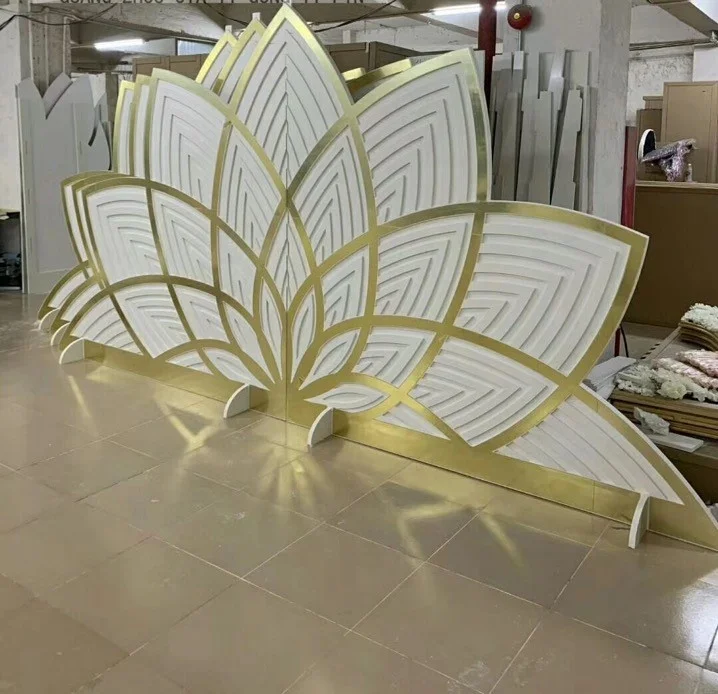 
Special Design Pattern Golden TROVAL Wedding Backdrop for Wedding Event Decoration 
