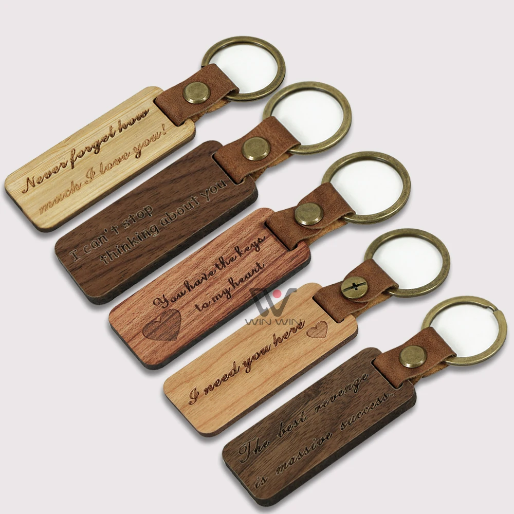 

New Arrival Custom Blank Wooden Handcrafts Wood |+PU Keychain