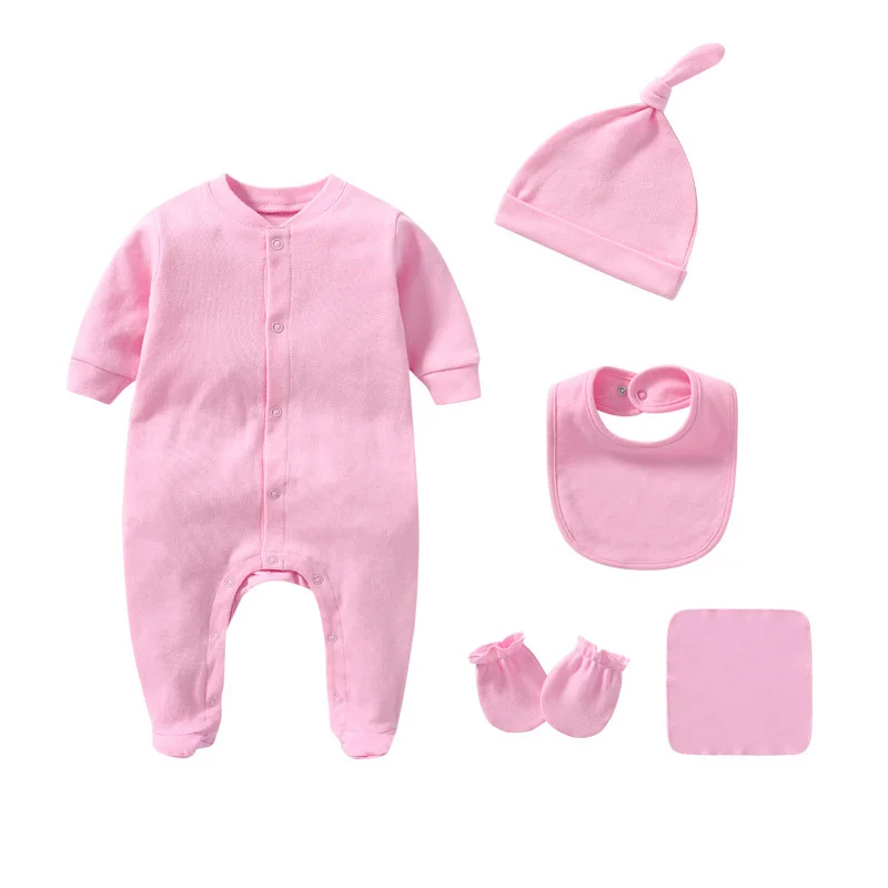 Unisex organic cotton baby romperclothing sets clothes bulk for new born 5 PCS