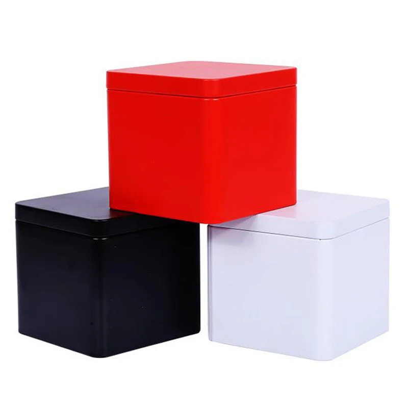 Square Recyclable Food Grade Tinplate Tin Box for Coffee Tea Chocolate Mints Cookies Baking Cake Beverage Customizable Food