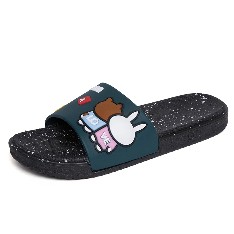 

Home slippers summer men and women soft bottom couple non-slip bathroom thick bottom indoor and outdoor cartoon black bottom man