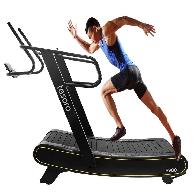 

2021 new design foldable curved treadmill for body strong gym fitness commercial use for walking runing and jogging machine, Black