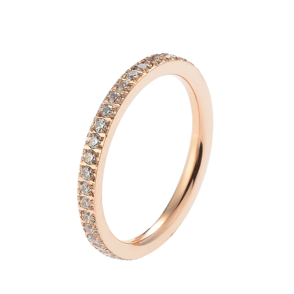 

Zircon rose gold ring women 18K 24K gold rings jewelry 3 color silver wedding ring