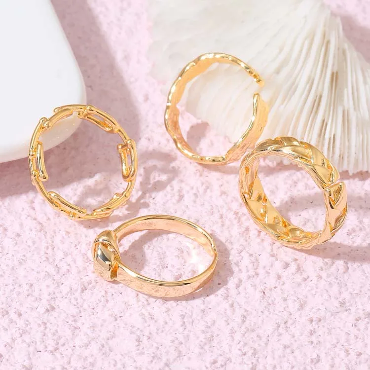 

Wholesale Trendy 14K Gold Plated Adjustable Rings Minimalist Jewelry