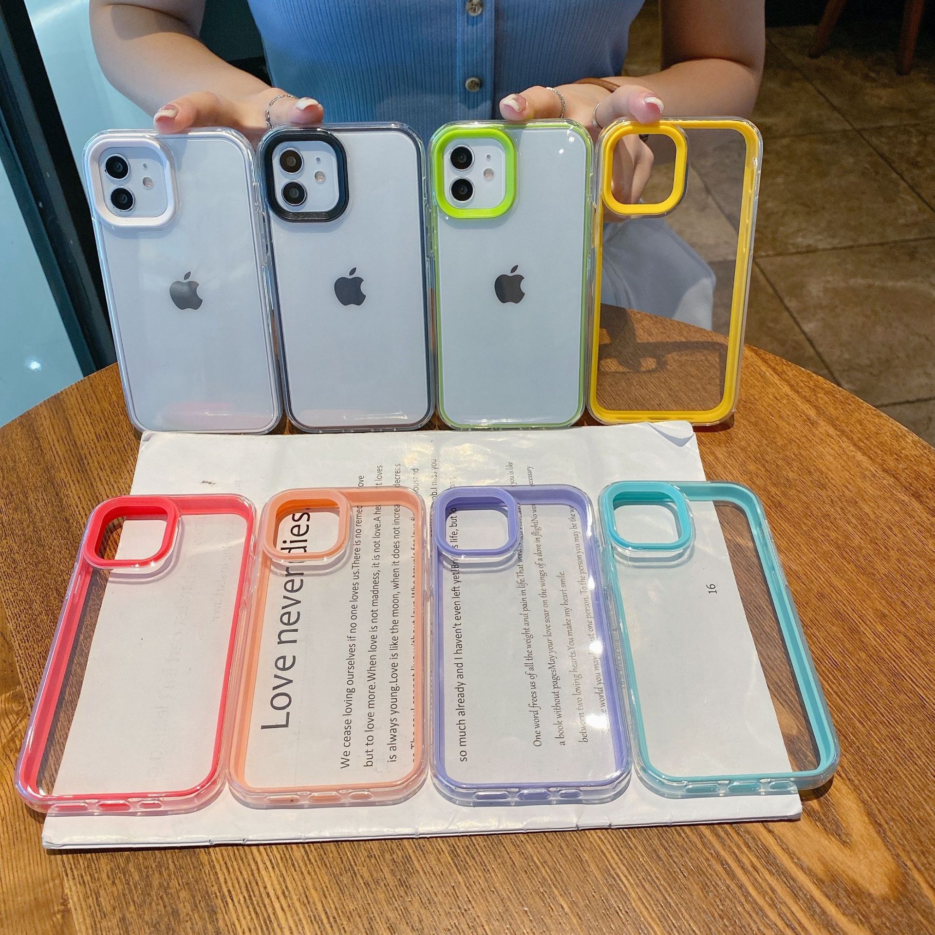 

Custom Design 3 in 1 Candy Color TPU PC Phone Case for iPhone 13 12 11 Pro Max X XS XR 7 8 Plus Handyhulle, Black, red, yellow, white, blue, green, pink, purple,
