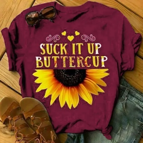 

Stuck it up buttercup Sunflower Linda de chicas jovenes camisas de talla grande plus size cute young girls polo shirt shirts