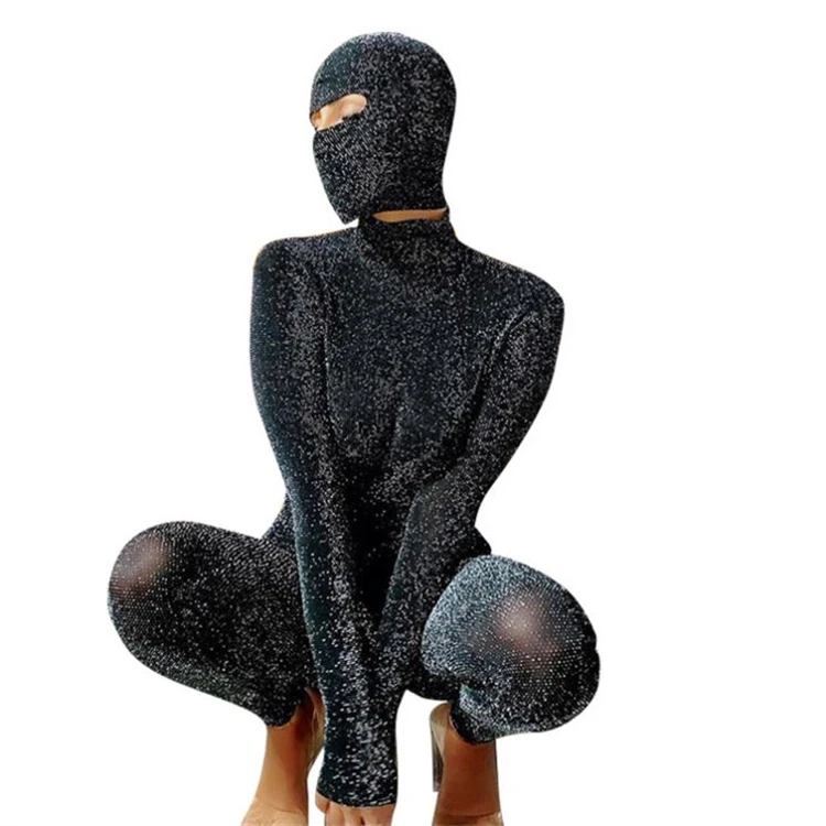 

Black Cotton Pretty Girl Velvet Summer Jumpsuit Woman 2020 Bodysuit, Picture shown