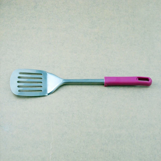 

Linglong plastic square handle stainless steel leaky shovel kitchen vegetable shovel Fried egg shovel